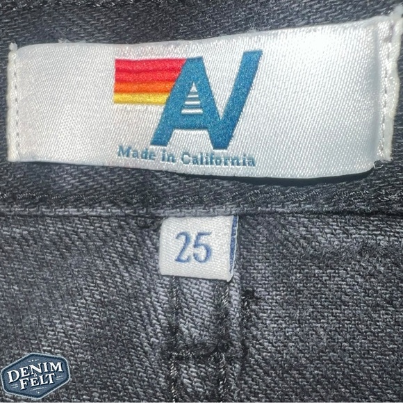 Aviator Nation Women’s Black HI RISE SKATER CUTOFF RAINBOW BACK POCKET SHORTS🌈 - Picture 10 of 12